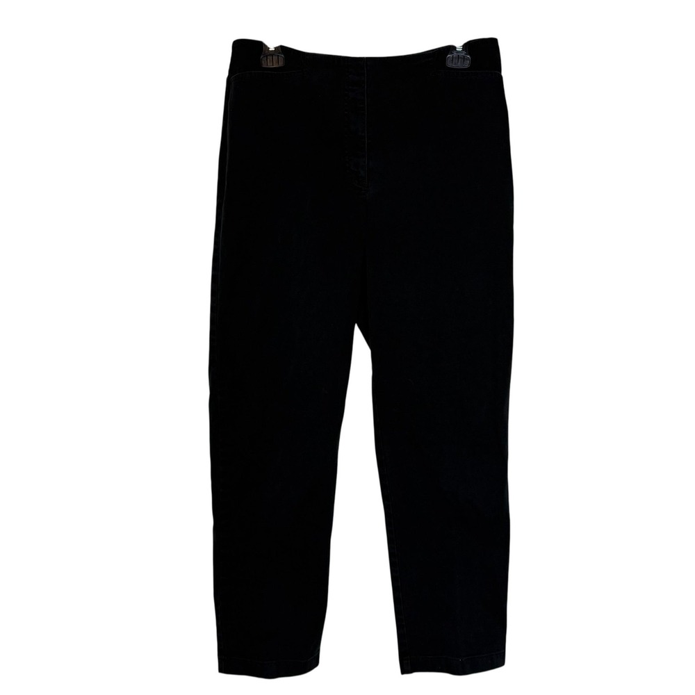Ann Taylor Pants Womens 10 Black Stretch Chino Twill Tapered Classic Work Ankle